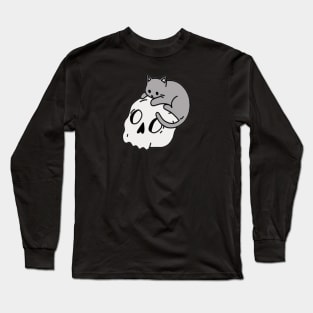 Cat on Skull Long Sleeve T-Shirt